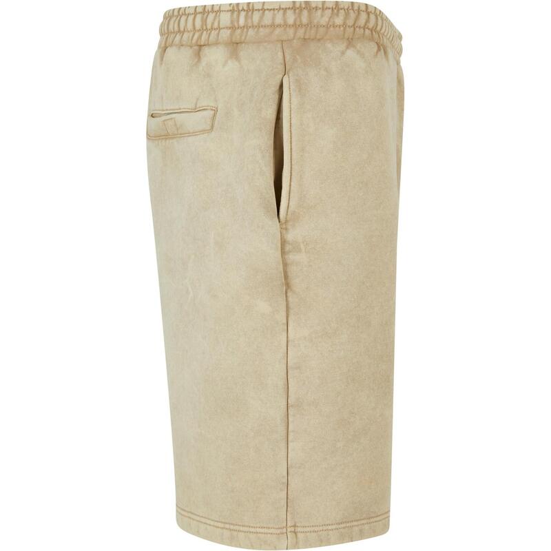 Heren Sweat Shorts Zwaar Stone Wash (Beige)