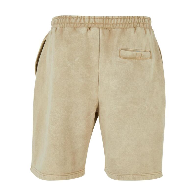 Heren Sweat Shorts Zwaar Stone Wash (Beige)