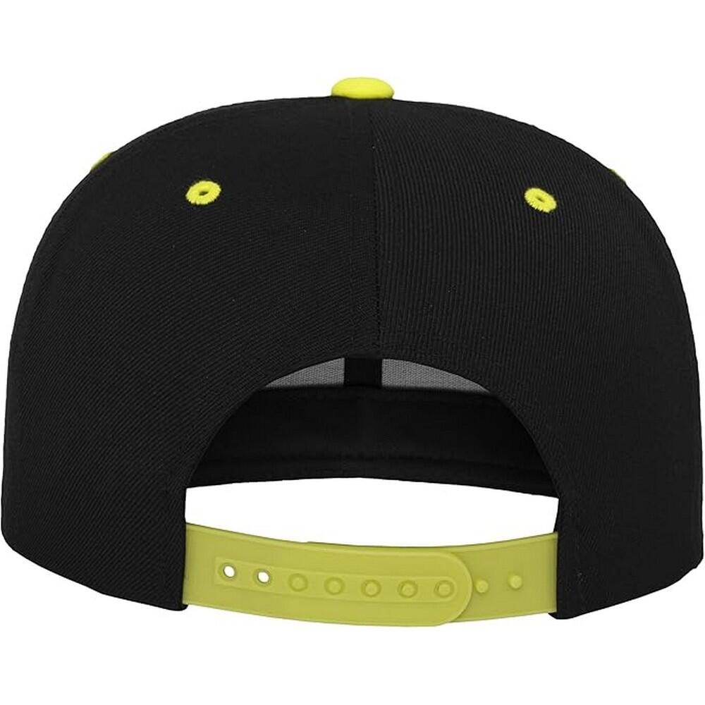 Boné de dois tons com fecho de correr (Preto / Amarelo Neon) 2/2