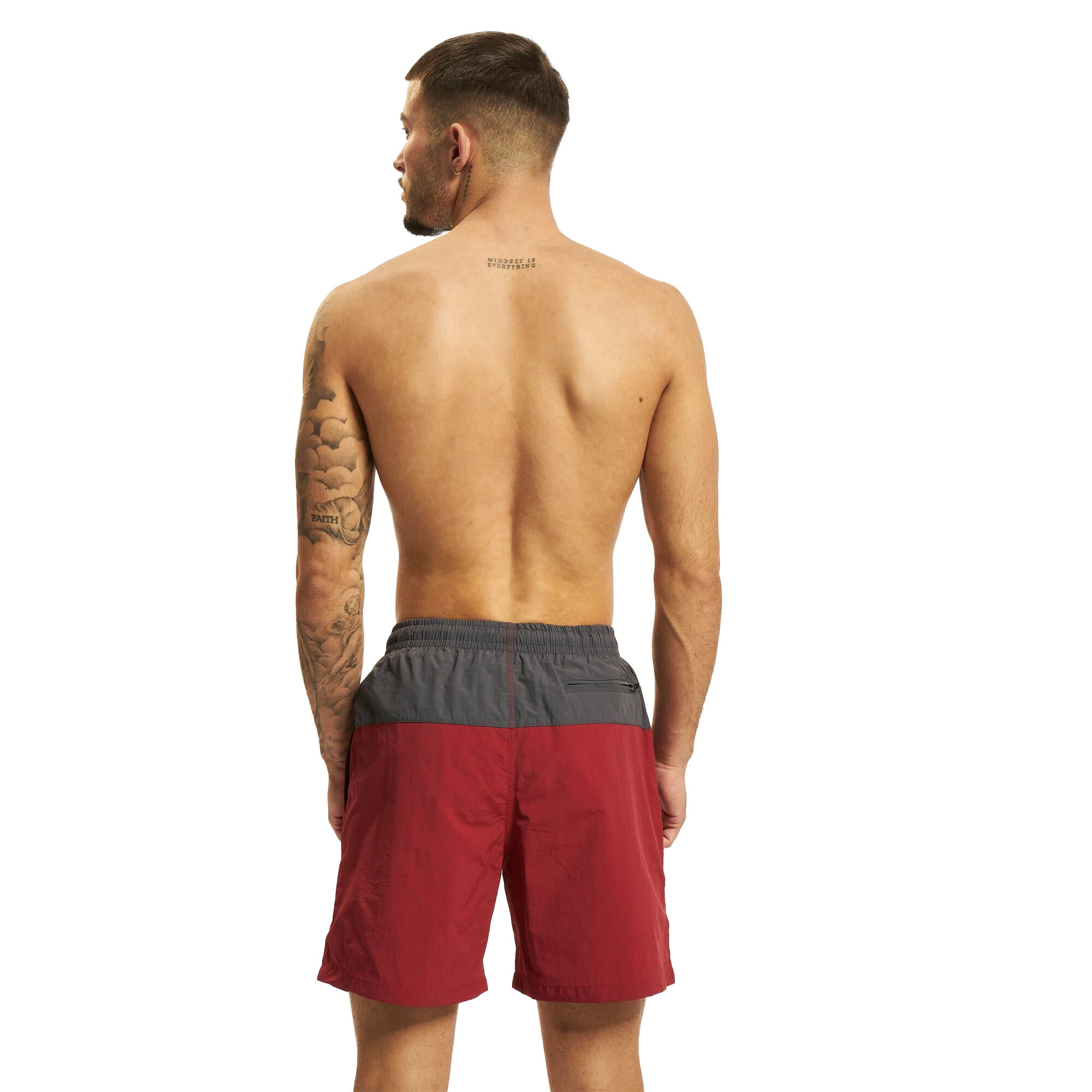 Costume Da Bagno A Pantaloncino Blocco Uomo Urban Classics Rosso Mattone Dark 2/4