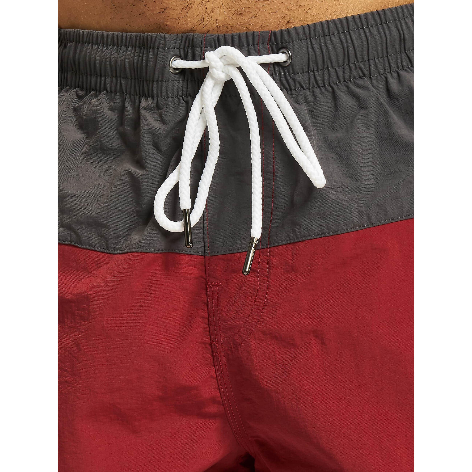 Costume Da Bagno A Pantaloncino Blocco Uomo Urban Classics Rosso Mattone Dark 3/4