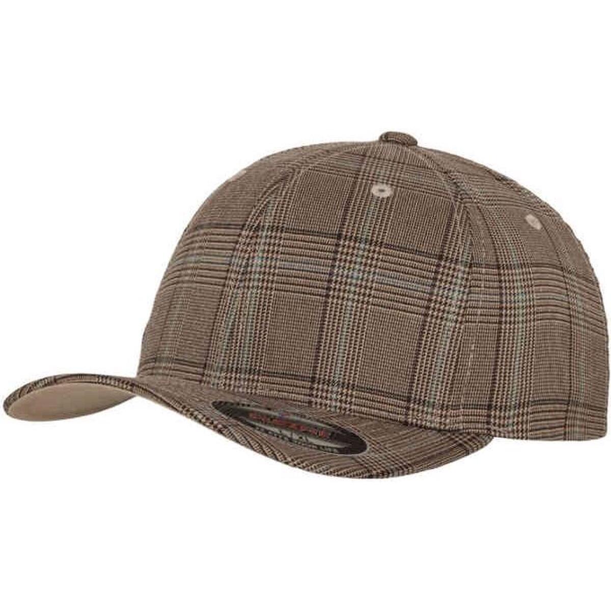 Cappellino Da Baseball A Quadri Flexfit Marrone Verde Kaki 3/3