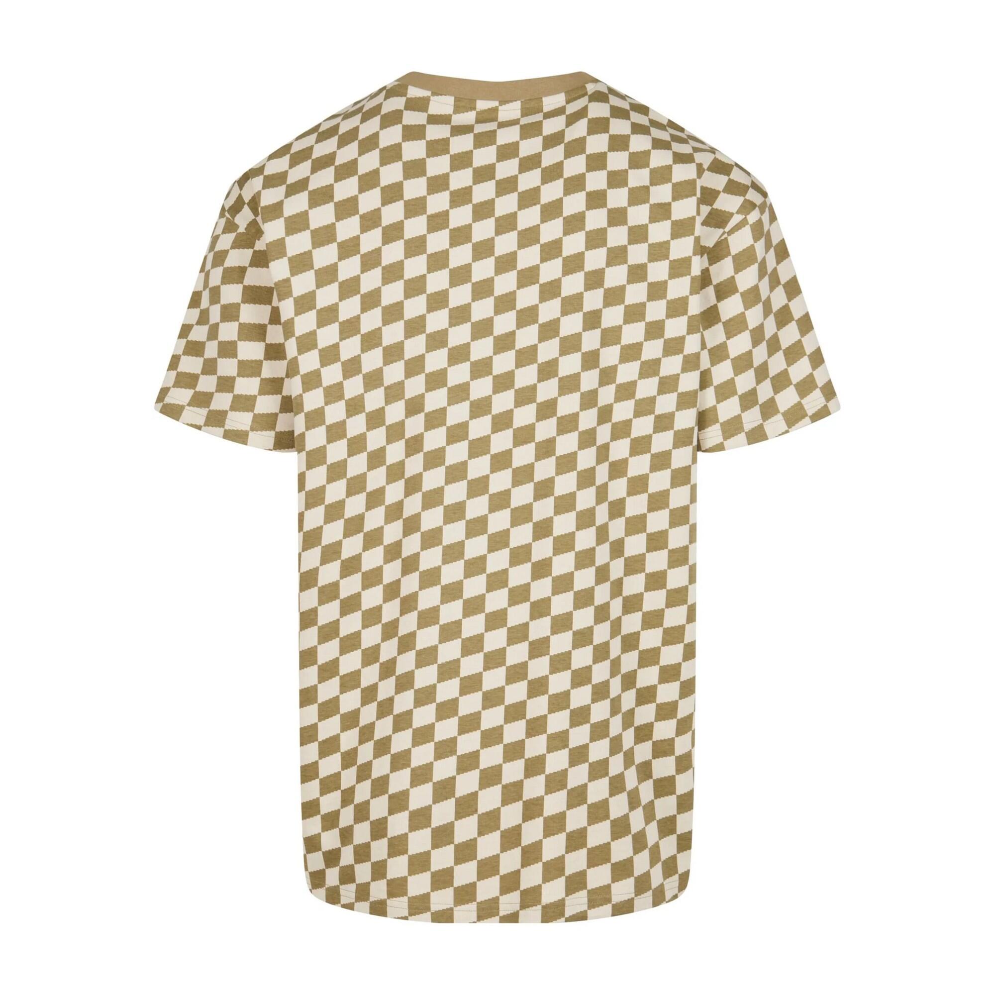 Tshirt Motif/style À Carreaux Homme (Kaki / Blanc) 2/2