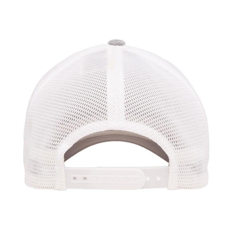 110 Tweekleurige Mesh Truckercap (Zilver gemêleerd/wit)