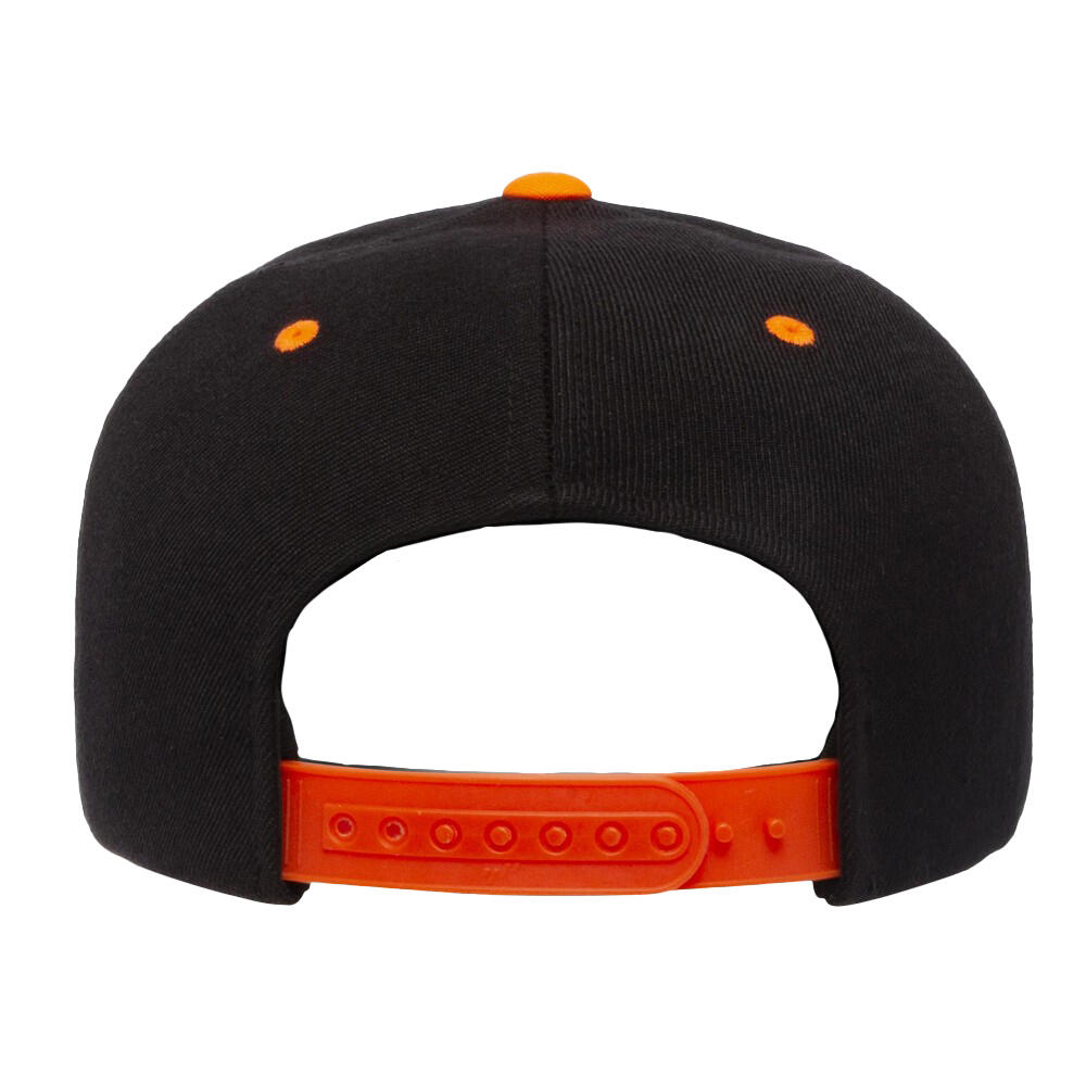 Boné de dois tons com fecho de correr (Preto / Laranja Neon) 2/2