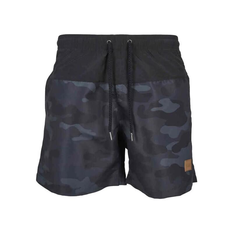 Short De Bain Homme (Noir / Camouflage Foncé)