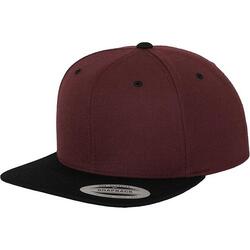 Tweekleurige Snapback Cap (Marron/Zwart)