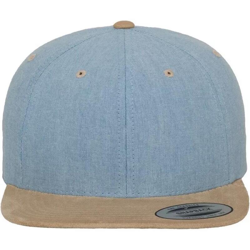 Suède Snapback Cap (Blauw/Beige)