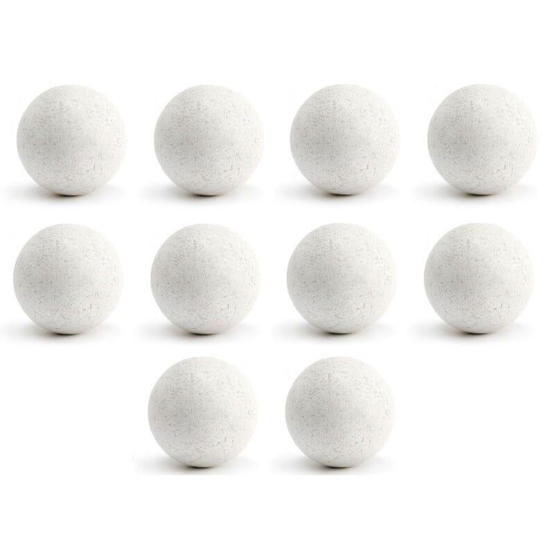 LOT DE 10 BALLES LIEGES BLANC POUR BABYFOOT 2/4
