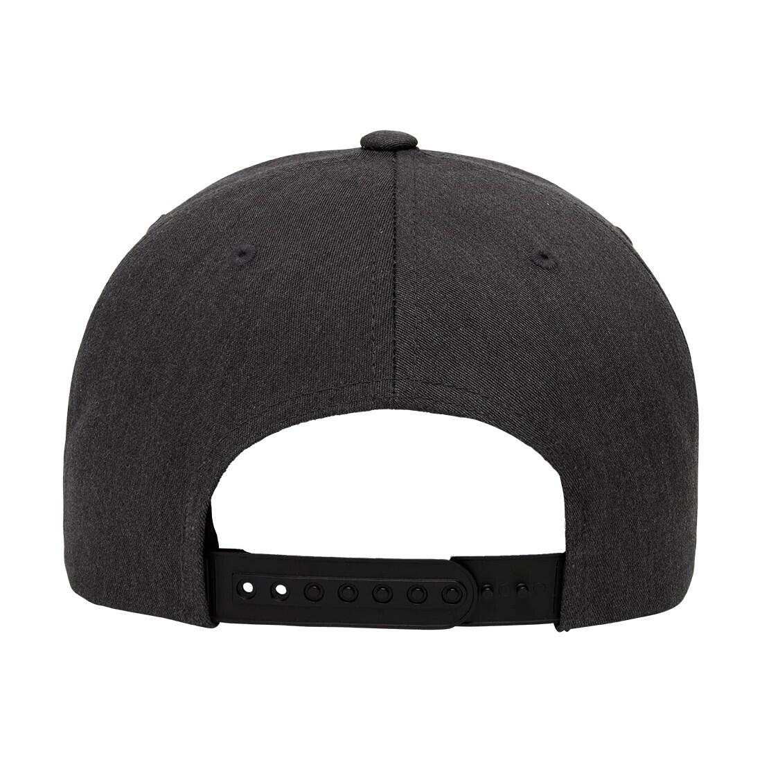 Boné clássico retro de mistura de algodão com fecho de correr (Heather Negra) 2/3