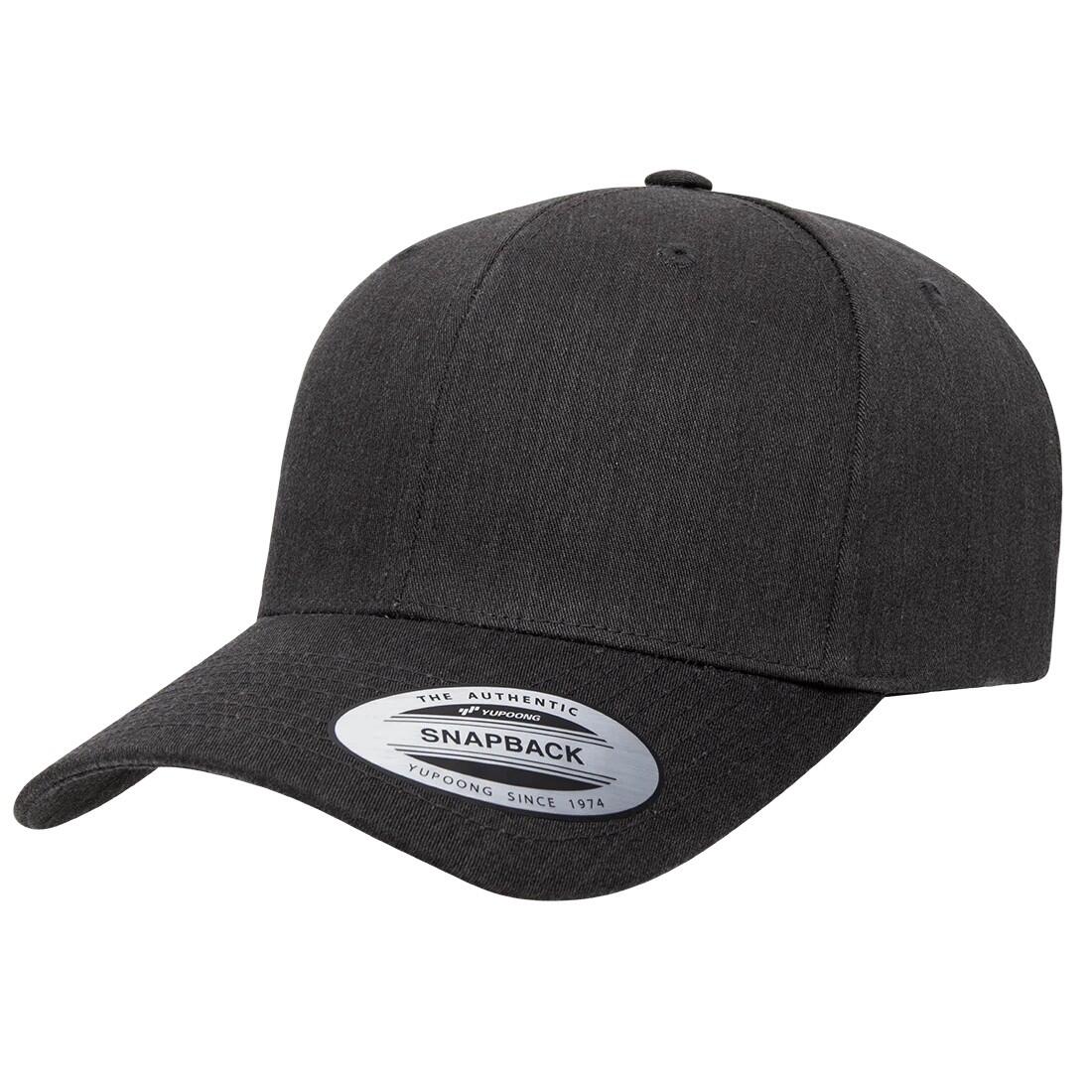 Boné clássico retro de mistura de algodão com fecho de correr (Heather Negra) 3/3