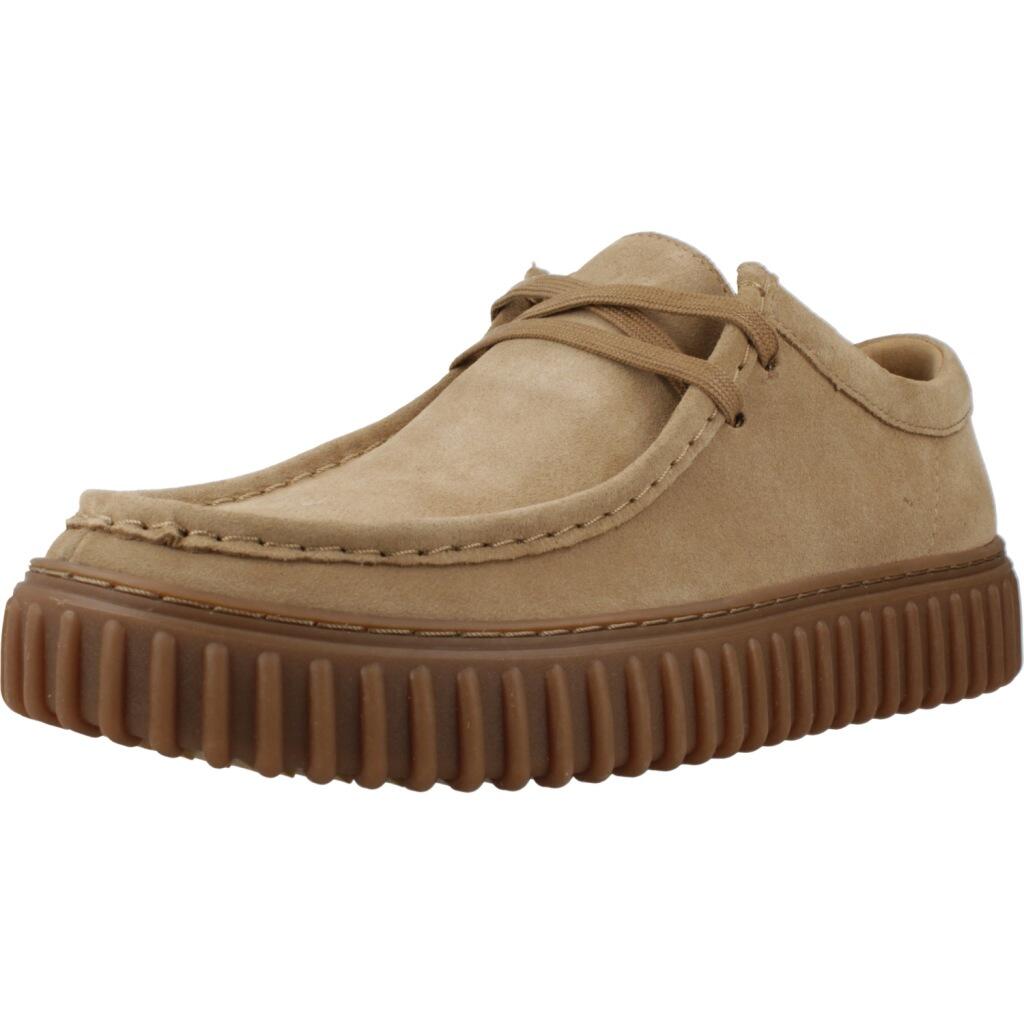 Ténis clarks modelo torhill lo cor castanho claro
