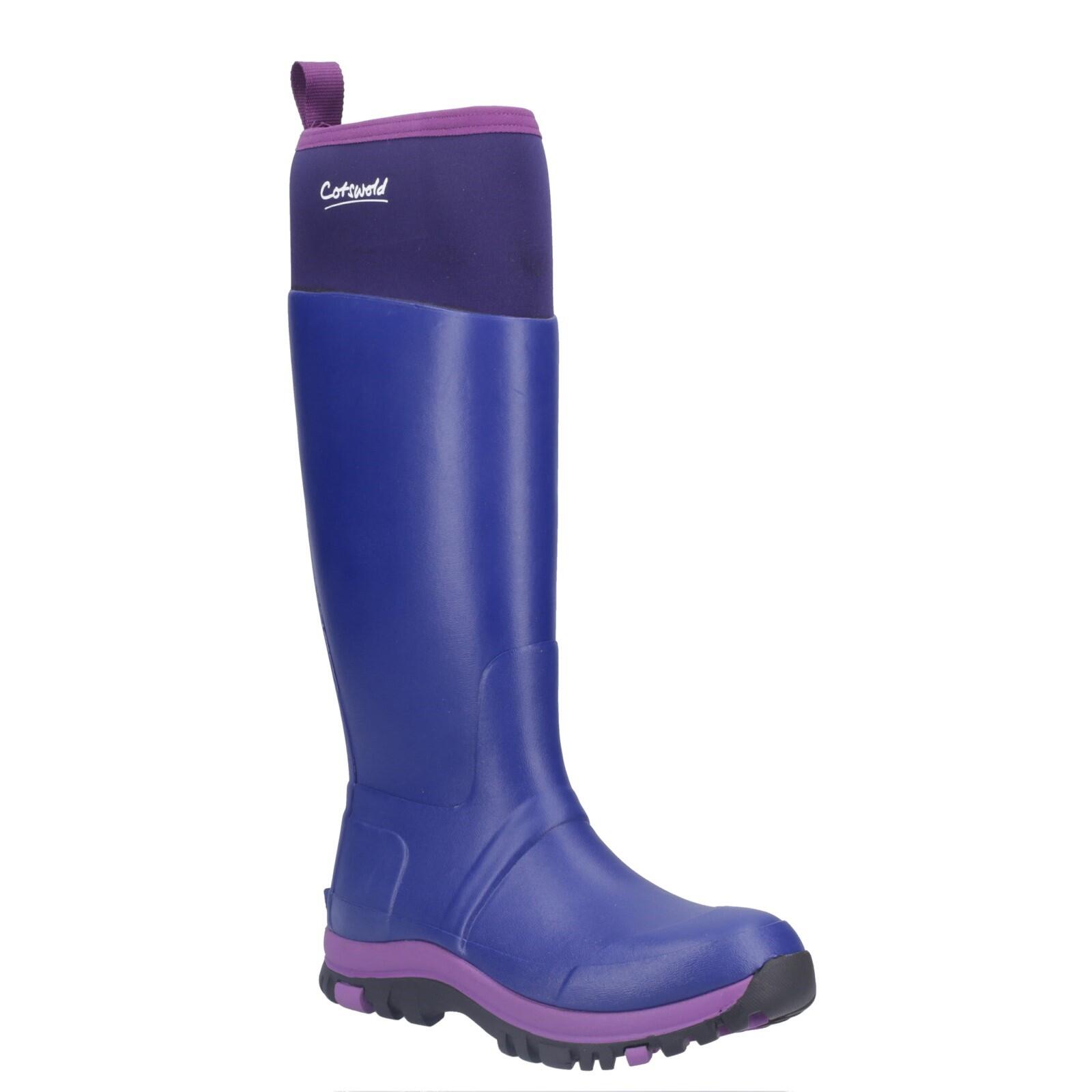 Wentworth Plain Rubber Wellingtons Purple 2/5