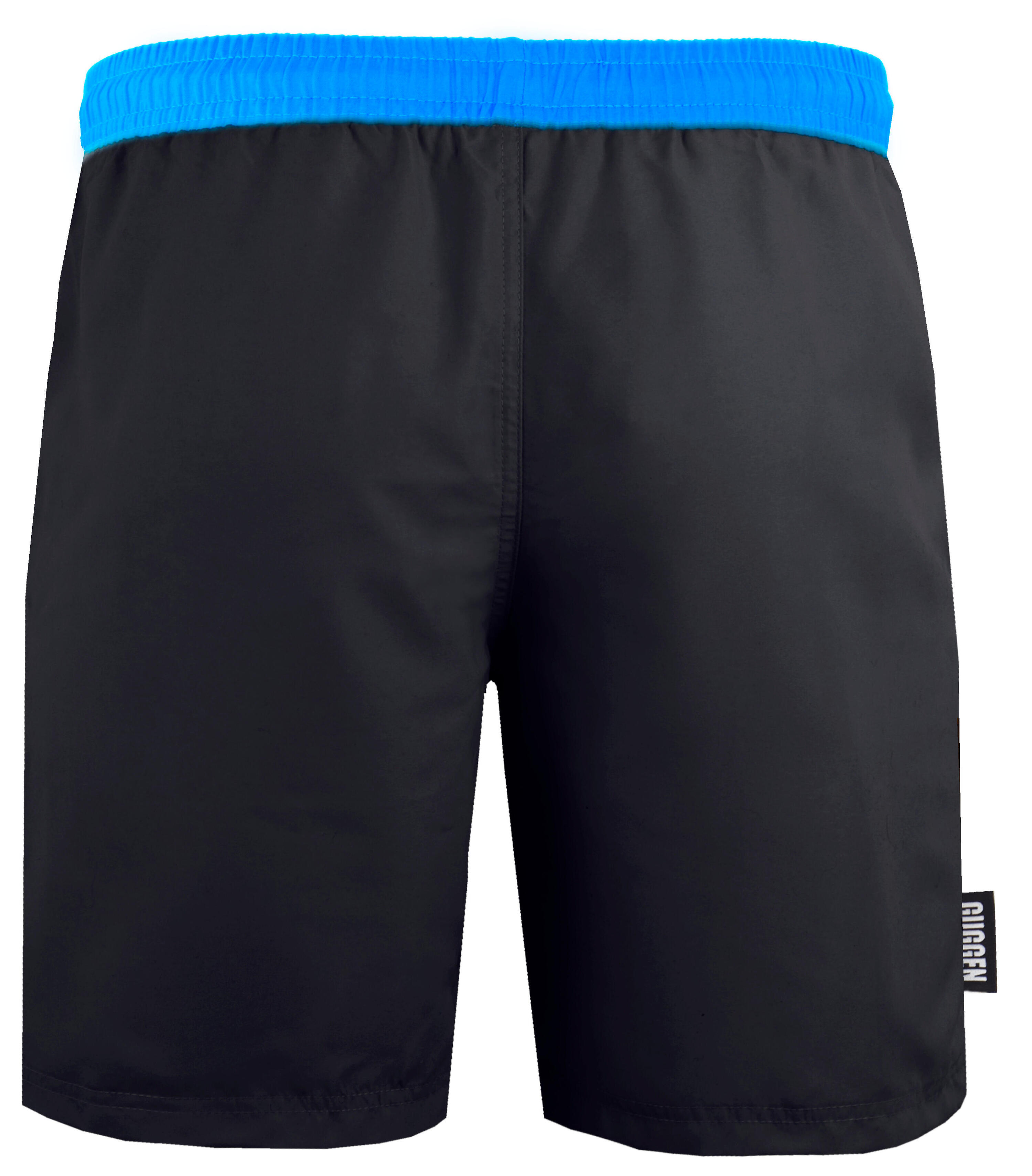GUGGEN MOUNTAIN Boardshort Short Maillot de bain homme noir à rayures bleues 7/7
