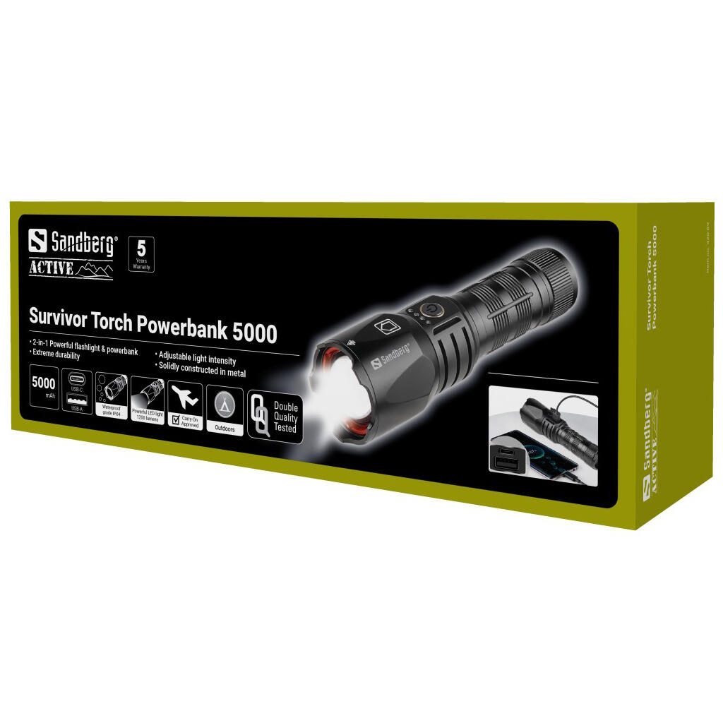 Lampe torche Powerbank SANDBERG 5000 mAh 2/7
