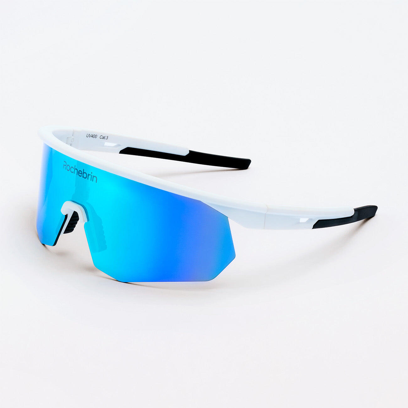 Rochebrin - Lunette De Soleil Anti-dérapante Running Et Cyclisme Catégorie3 - Homme Et Femme - Lunettes De Soleil - Blanc|bleu - No Size - Decathlon