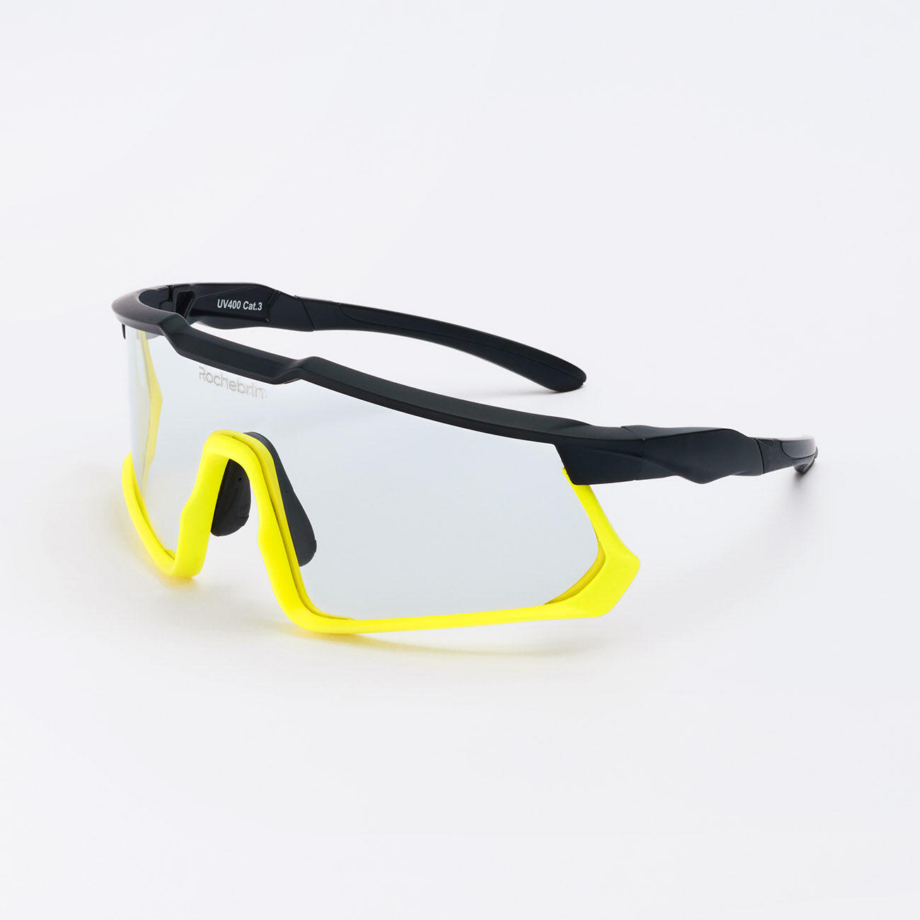 Rochebrin - Lunette De Soleil Photochromique Running Et Cyclisme Cat 0 À 3 - Homme Et Femme - Lunettes De Soleil - Jaune|noir - No Size - Decathlon