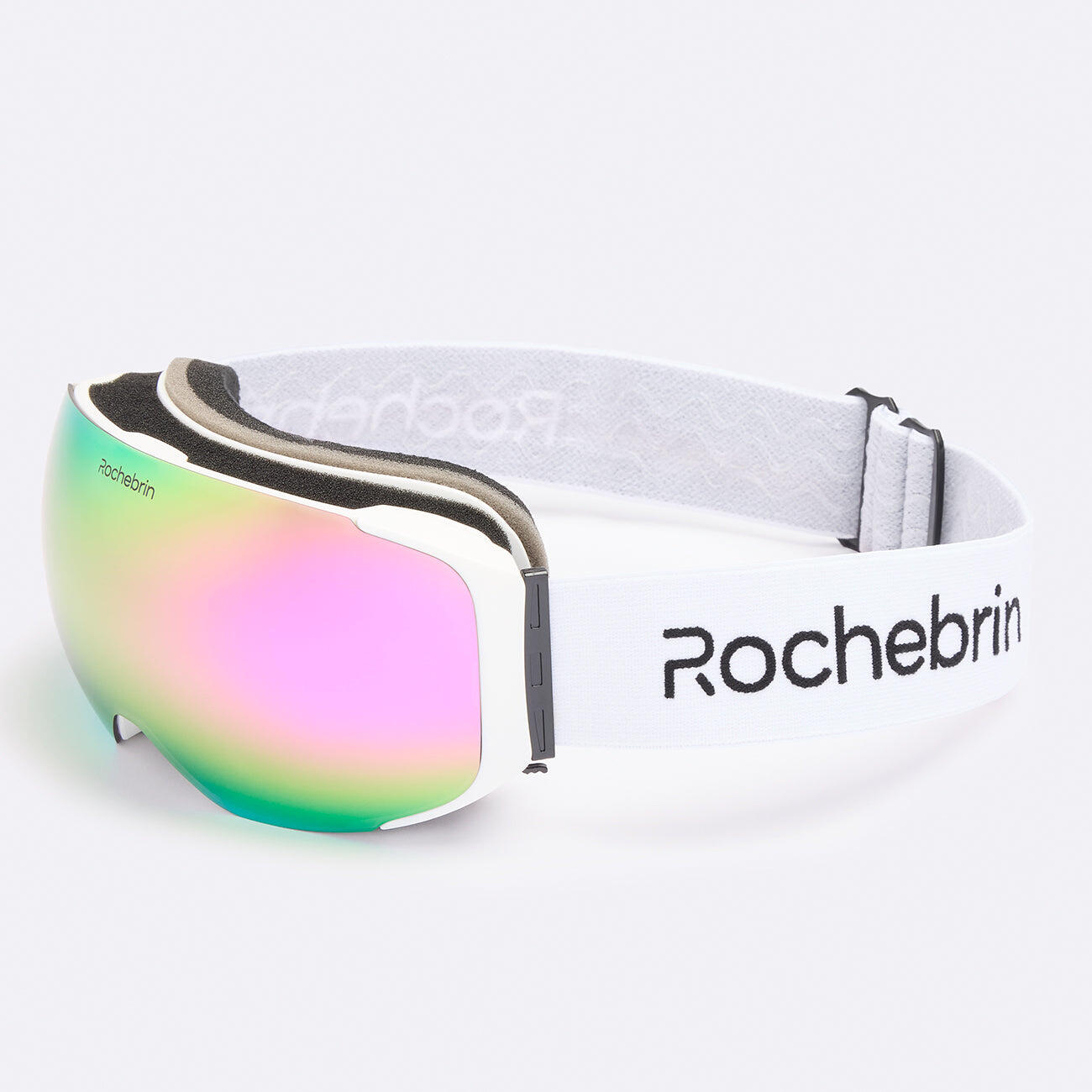 Rochebrin - Masque De Ski-snowboard Aimanté Anti-buée Catégorie 3 - (homme Et Femme) - Masque De Ski - Blanc|rose|vert - No Size - Decathlon