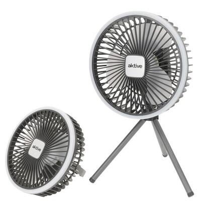 Aktive Ventilador portátil silencioso 3 en 1 c/luz y carga USB