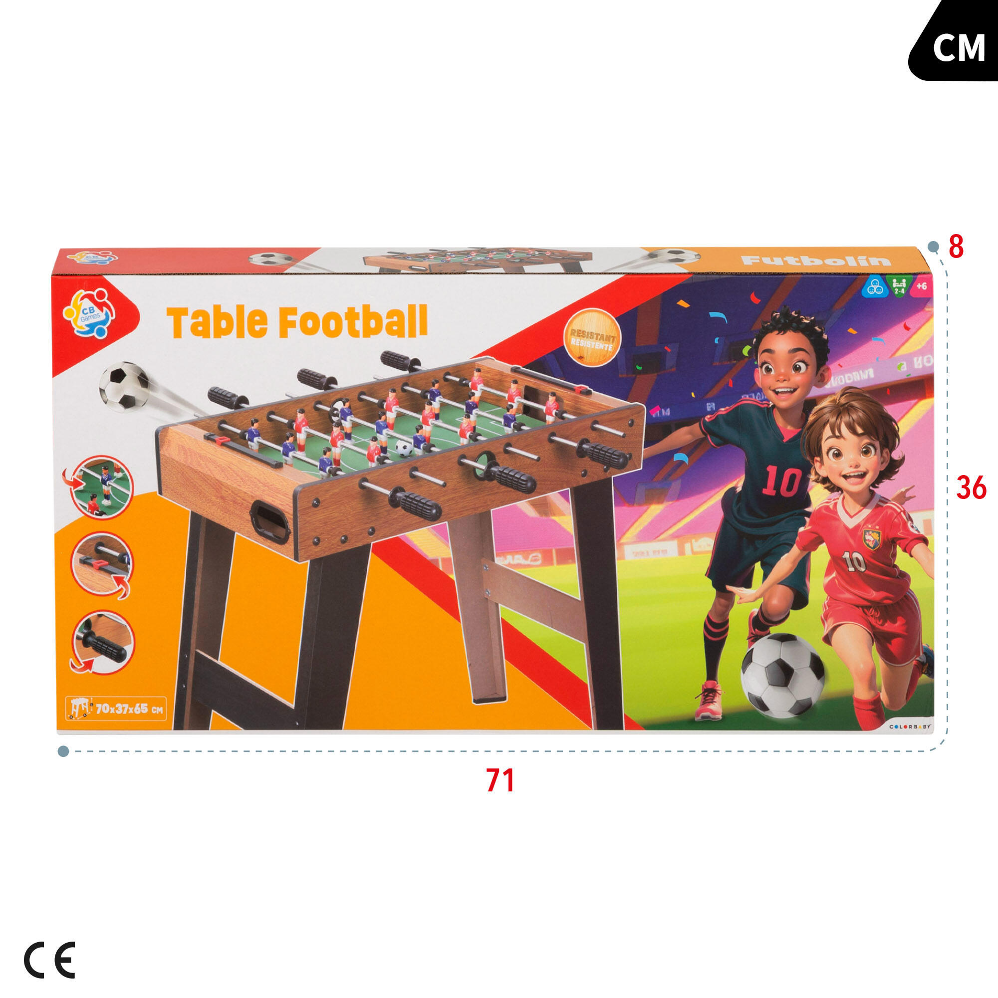 Baby-foot en bois avec pieds 70x37x65 cm CB Games 7/7