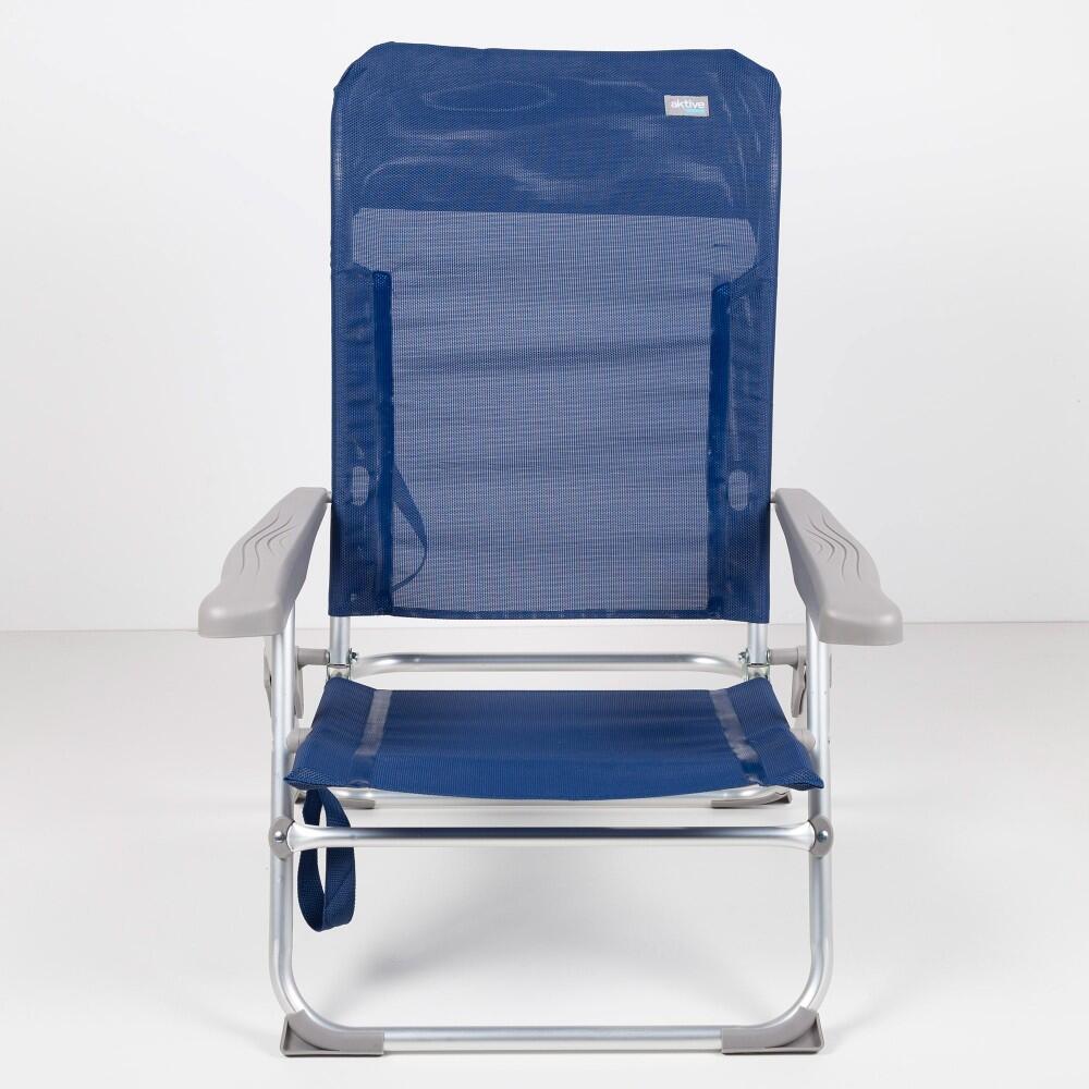 Cadeira de praia dobrável multiposições baixa blue Slim Aktive 5/7