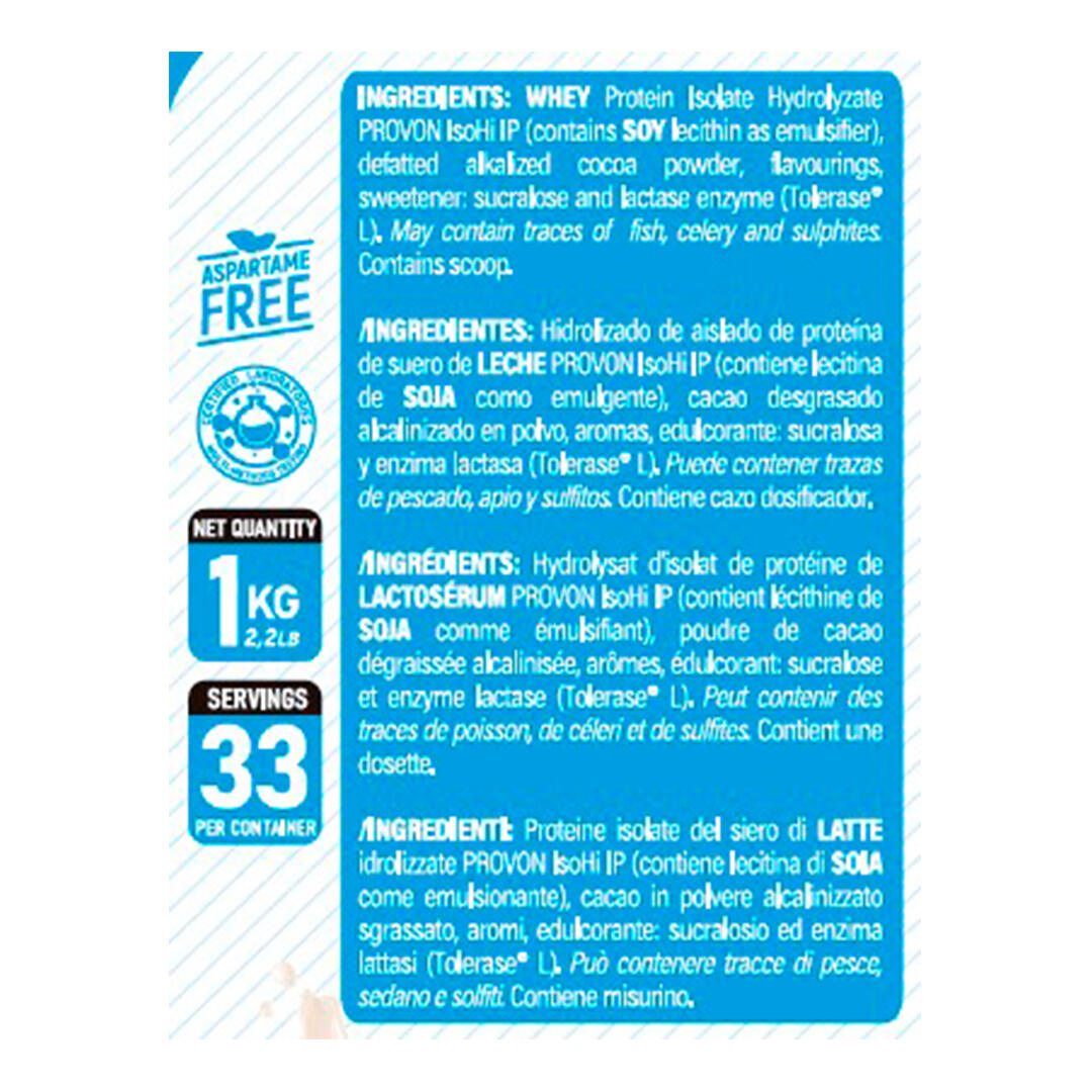 LIFE PRO HYDRO 1KG - Proteína Aislada Hidrolizada de Alta Pureza 3/4
