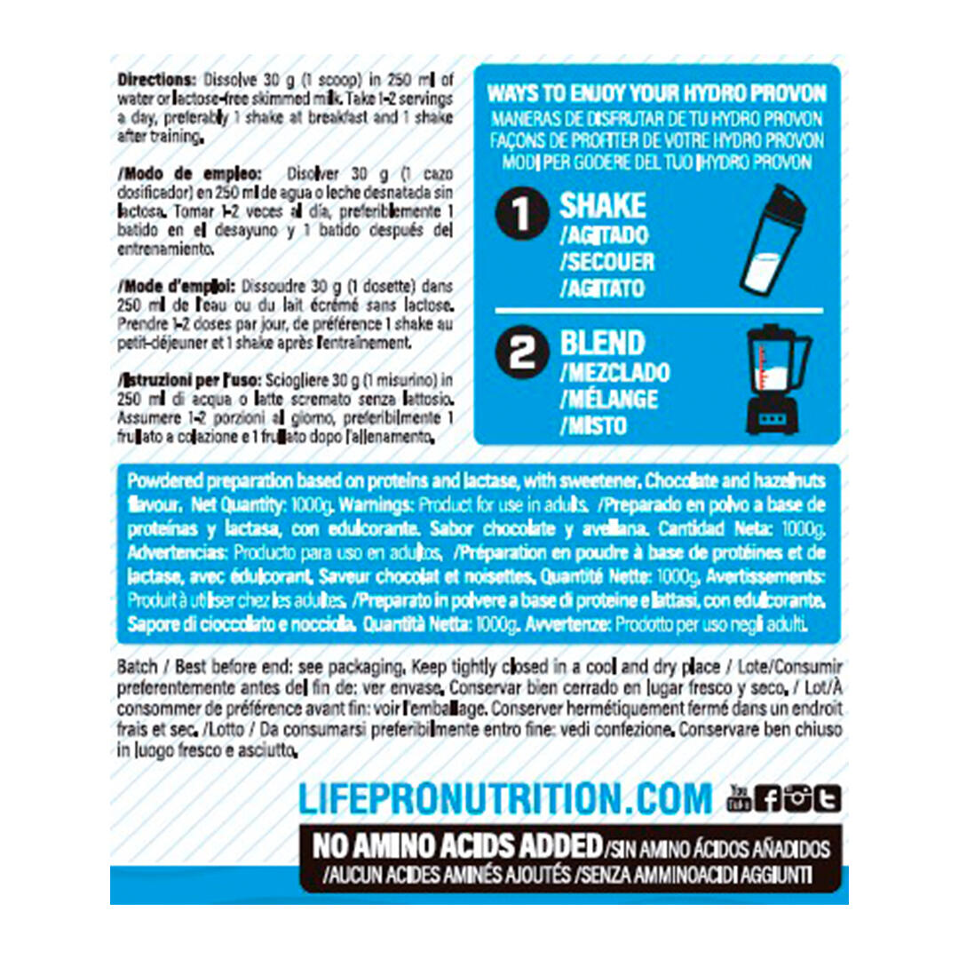 LIFE PRO HYDRO 1KG - Proteína Aislada Hidrolizada de Alta Pureza 4/4