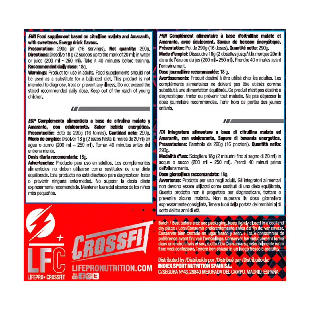 Bebida pre-entrenamiento Life Pro Cross Training Rage Pro 290g Caffeine Free 2/5