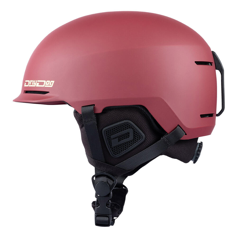 DIRTY DOG CRANK Unisex Snow Helmet - Matte Burgundy