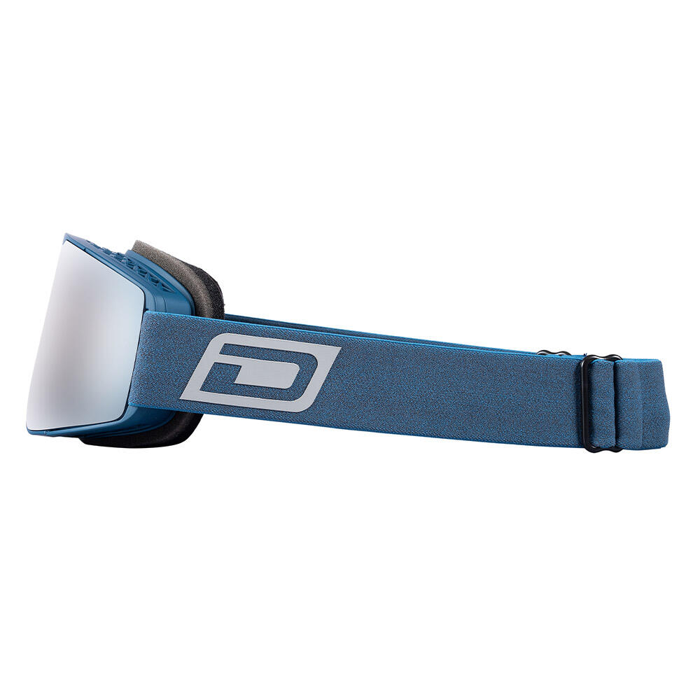 MUSE Unisex Snow Goggles - Matte Slate Blue/Silver Mirror 3/4