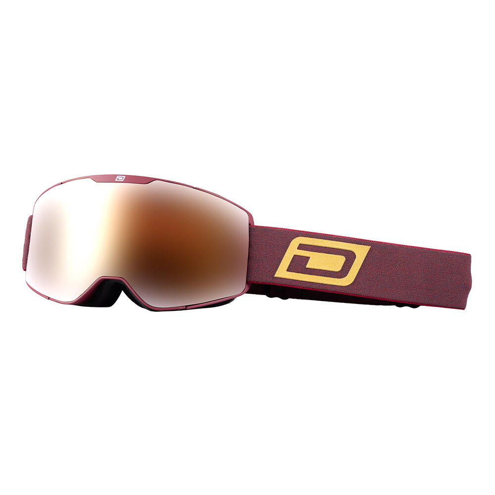 DIRTY DOG MUSE Unisex Snow Goggles - Matte Burgundy/Gold Mirror