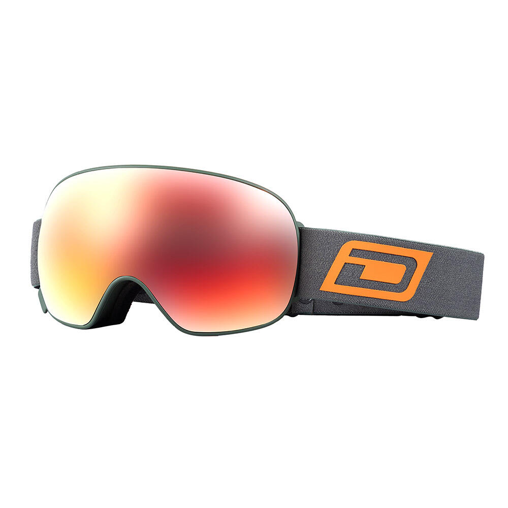 DIRTY DOG MUTANT 2.0 Unisex Snow Goggles - Ivy Green/Red Fusion Mirror & Rose