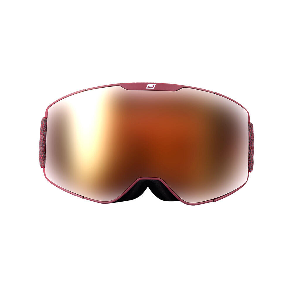 MUSE Unisex Snow Goggles - Matte Burgundy/Gold Mirror 2/4