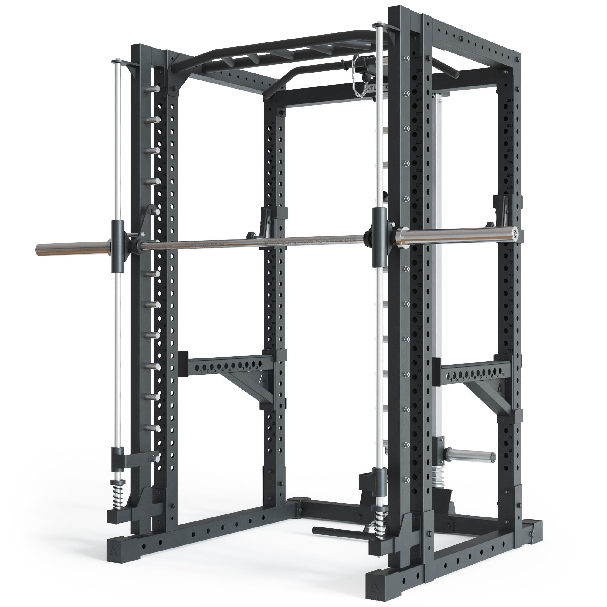 R7-Forge Power Rack mit Plate Load Gewichte und Smith Machine | 200cm 6/6