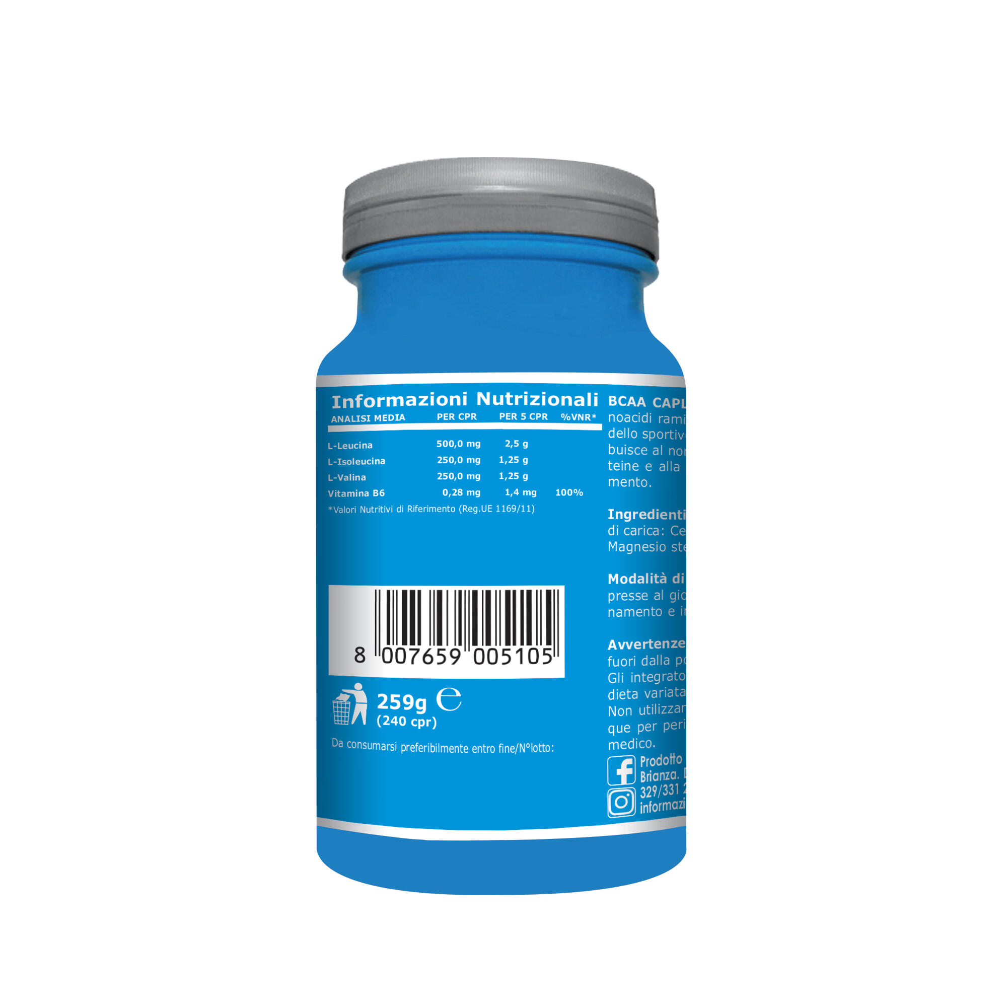 Integratore alimentare - BCAA - 240 cpr 3/7