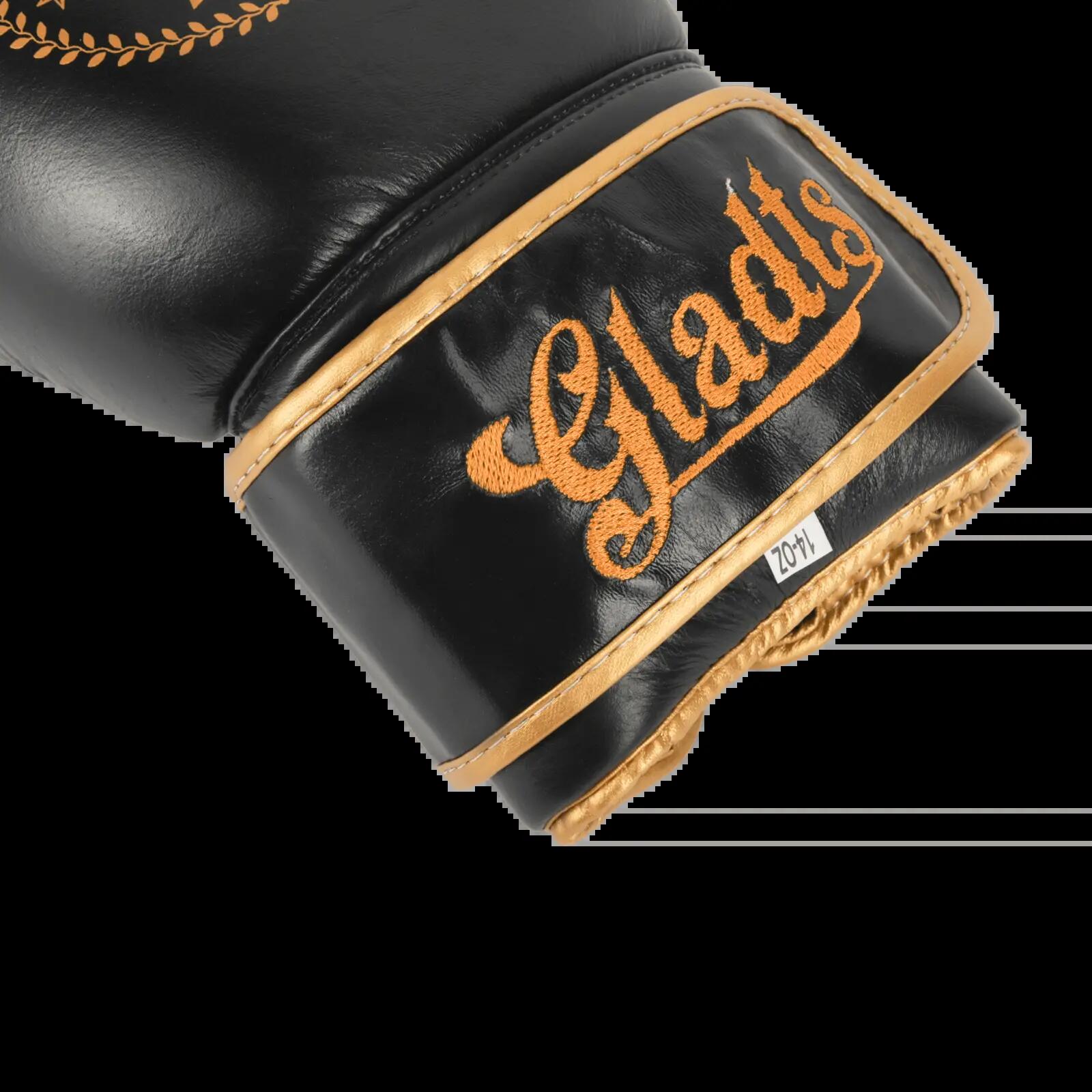 Gants de boxe en cuir GLADTS Gladiator Star Power - Noir/Or 2/7