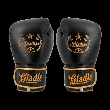 Gants de boxe en cuir GLADTS Gladiator Star Power - Noir/Or