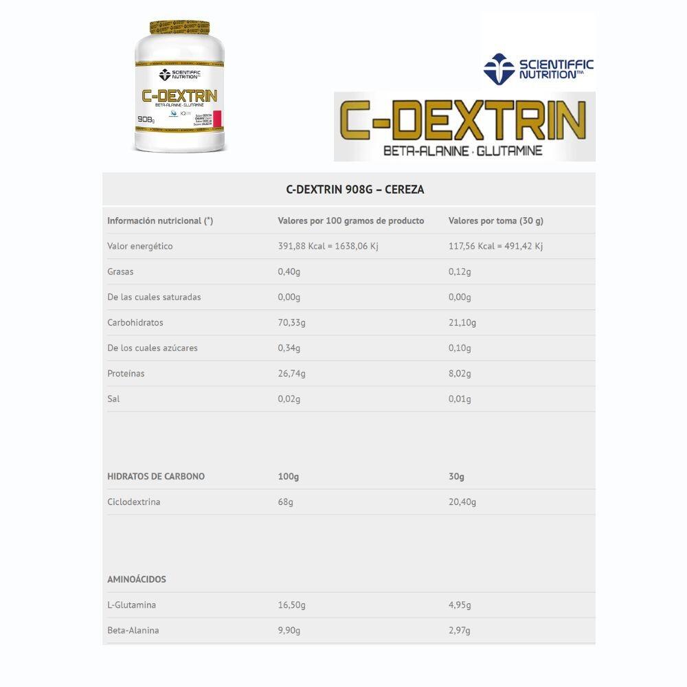 C-Dextrina 908g Cereja Scientiffic Nutrition 2/2