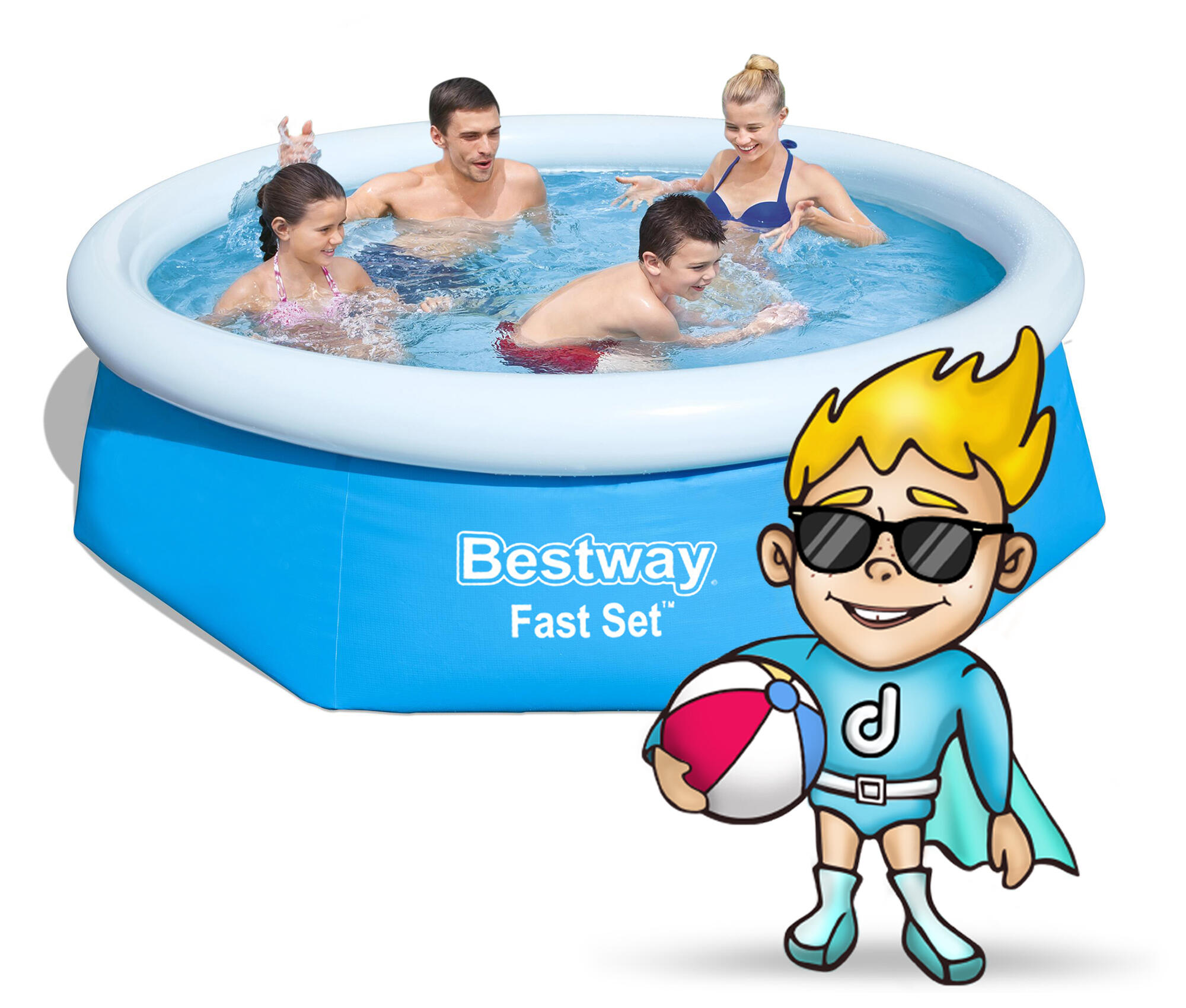 Piscine natation - Basen Ogrodowy Rozporowy bleu 2/5