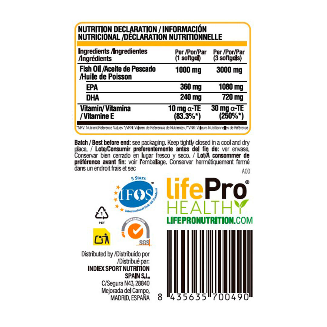 Omega 3 pro 3-tg 36/24 ifos - 90 softgels de LifePRO 3/6
