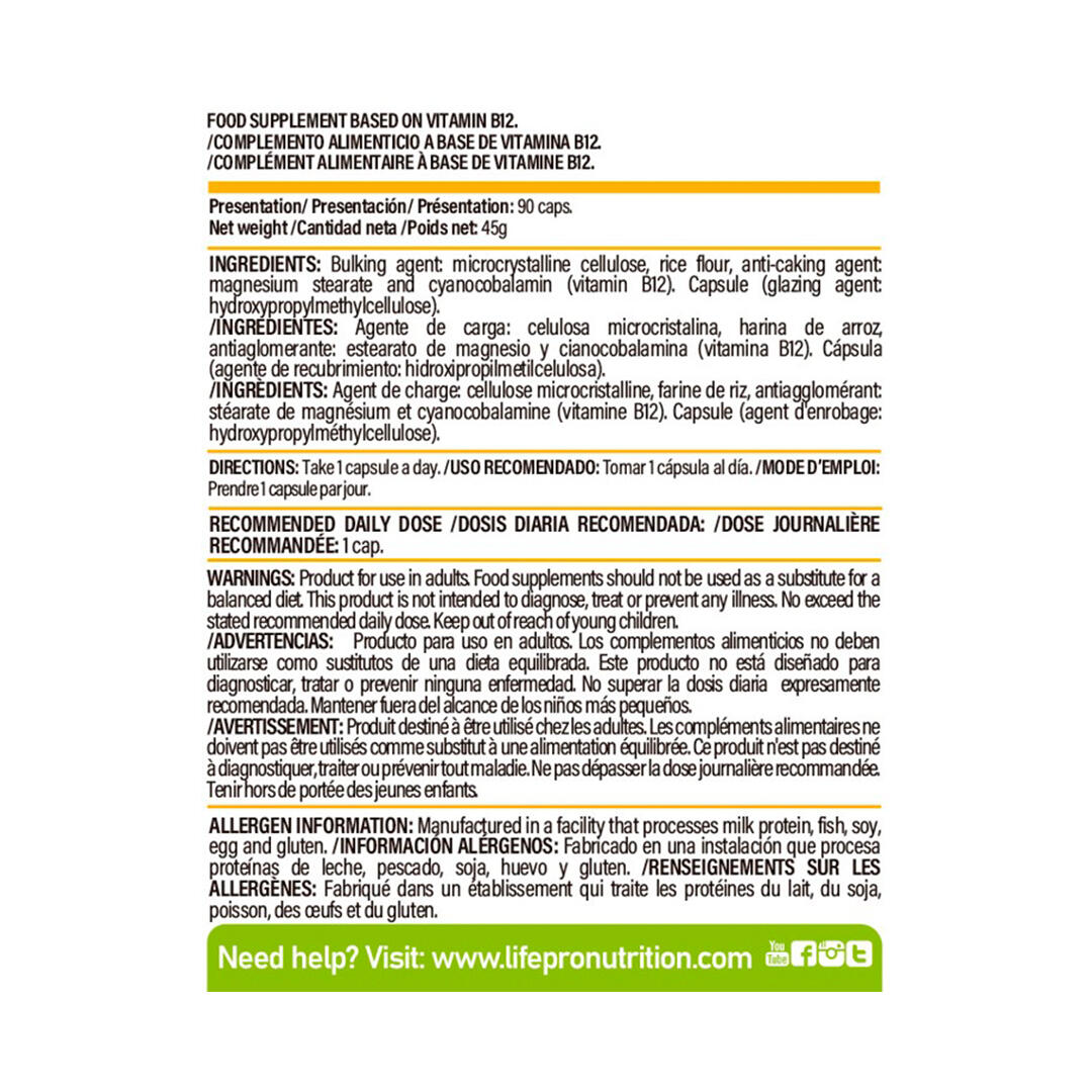 Vitaminas Life Pro Vitamin B12 90 vcaps 2/5