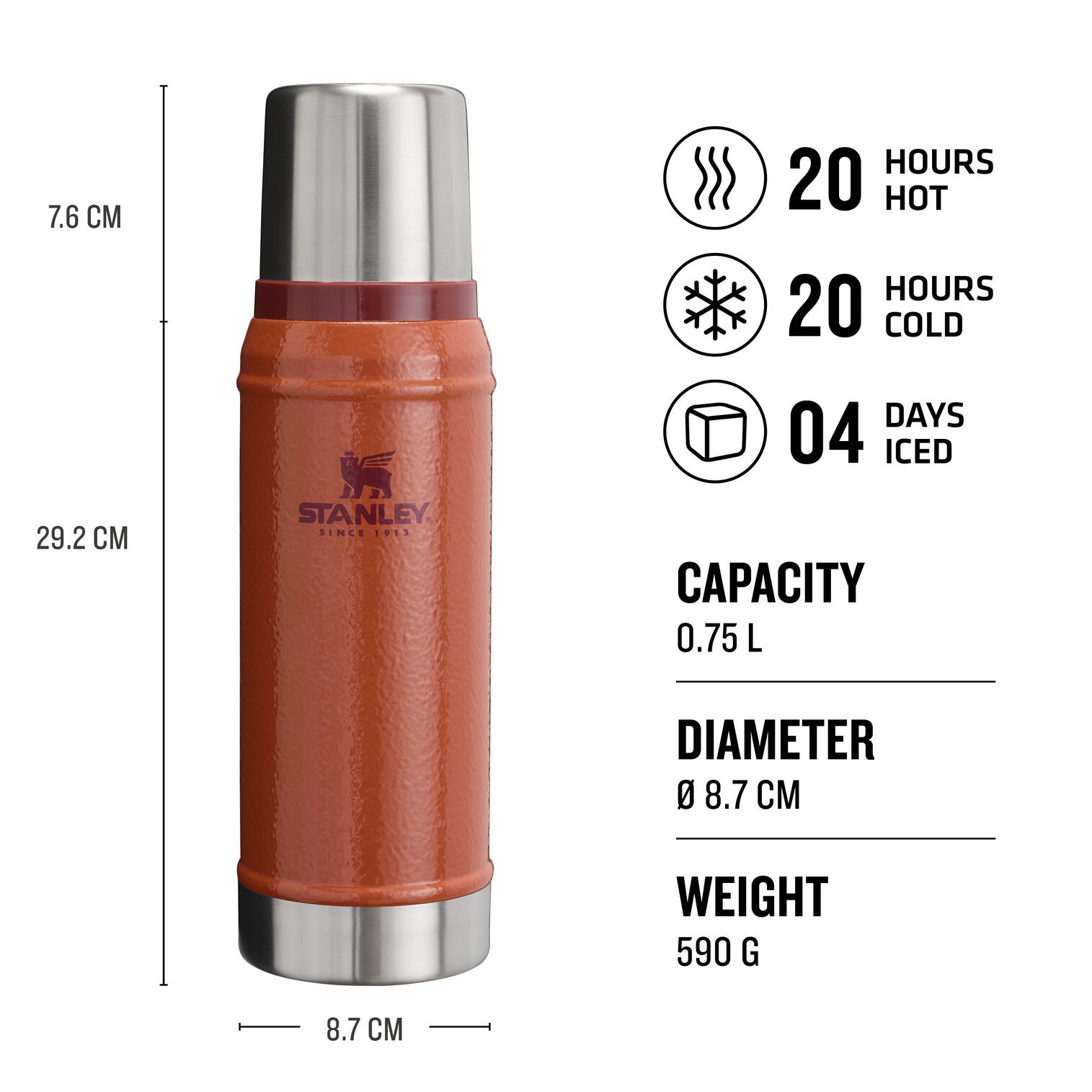 Bouteille Isotherme 'Classic' 0,75L Trek Vélo Thermos - Chaud/Froid Pendant 20H 2/8