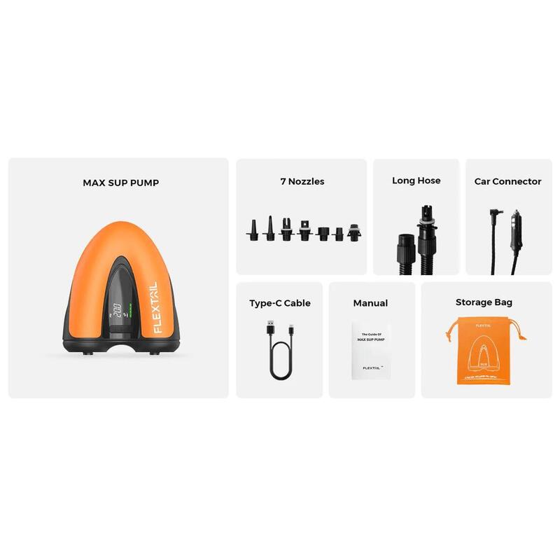 Pompa portabila Flextail Max SUP Pump, 20PSI pentru SUP si Kite, 8000 mAh, 1.7kg