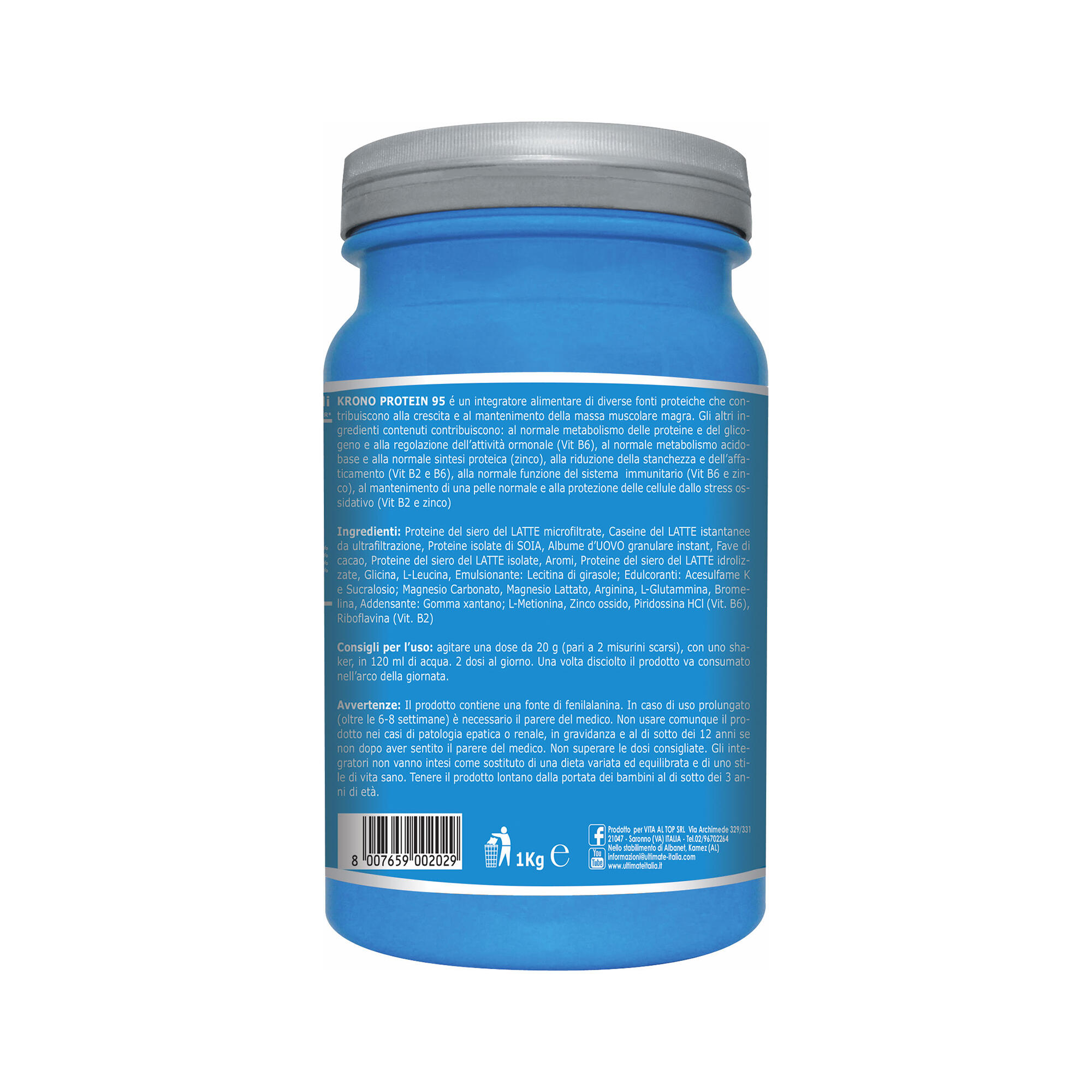 Integratore alimentare - KRONO PROTEIN STRACCIATELLA - 1 Kg 2/6