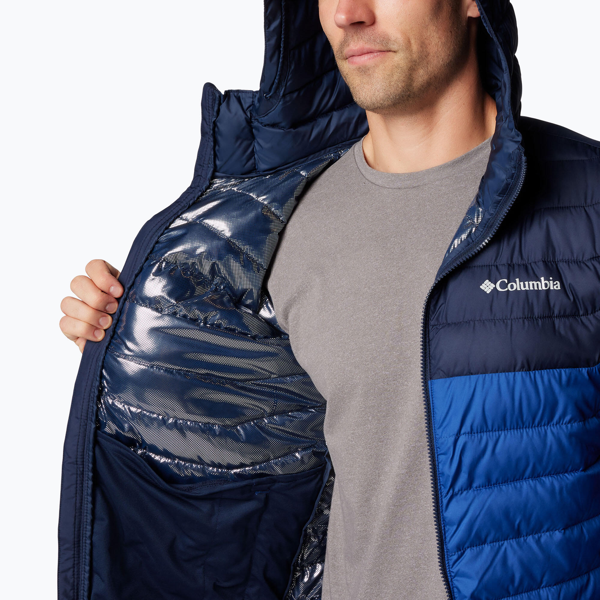 Casaco Columbia Powder Lite II com capuz para homem 4/7