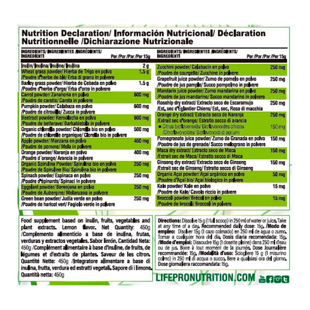 sales minerales Life Pro Ultimate Greens Blend 450g 3/5