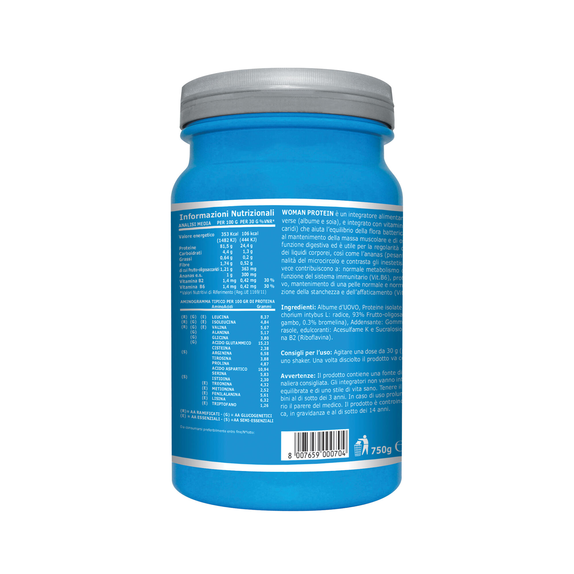 Integratore alimentare - WOMAN PROTEIN VANIGLIA - 750g 3/7