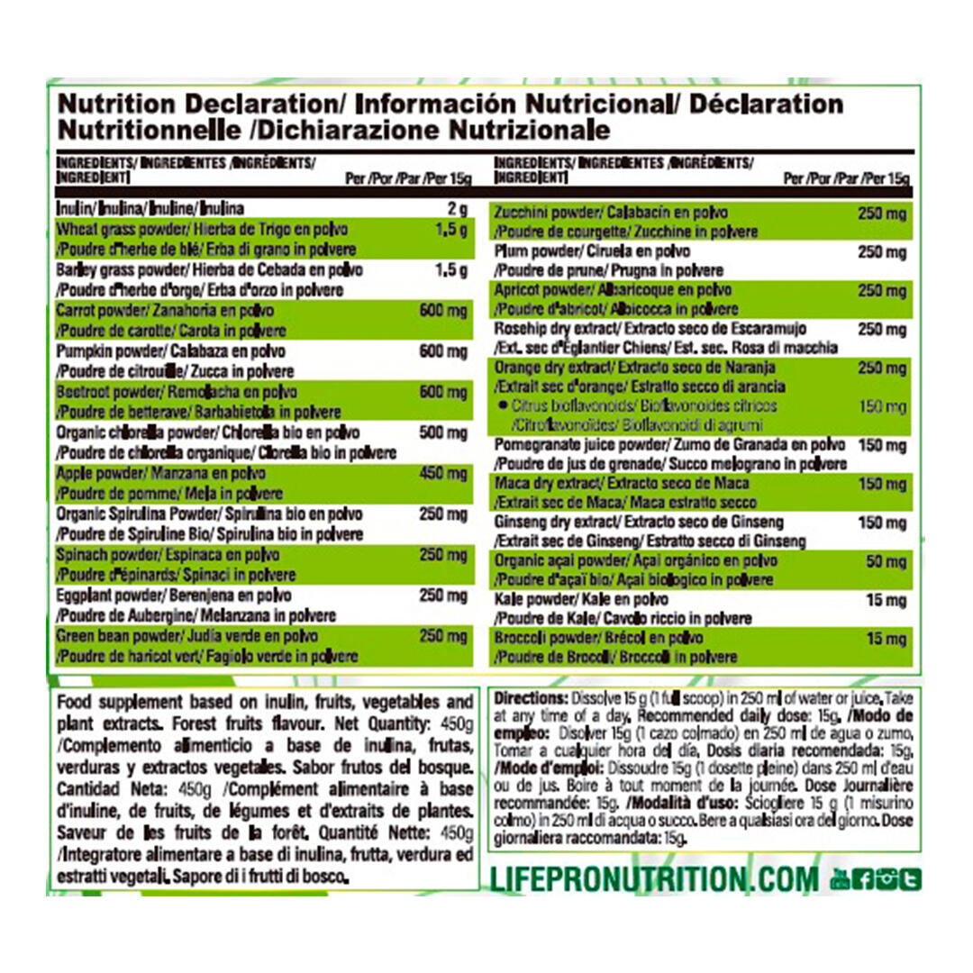 sales minerales Life Pro Ultimate Greens Blend 450g 3/5