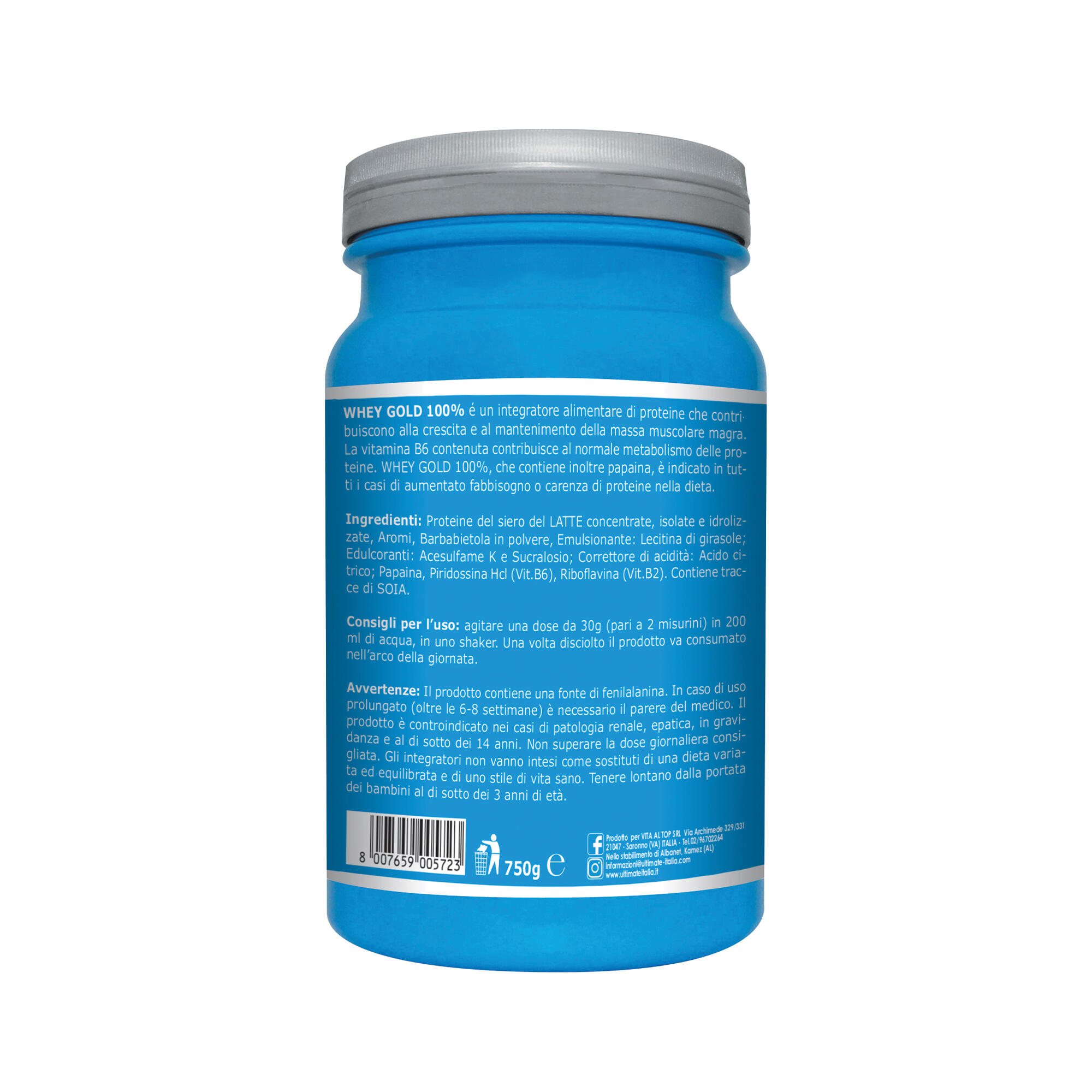 Integratore alimentare - WHEY GOLD 100% FRAGOLA - 750g 2/7