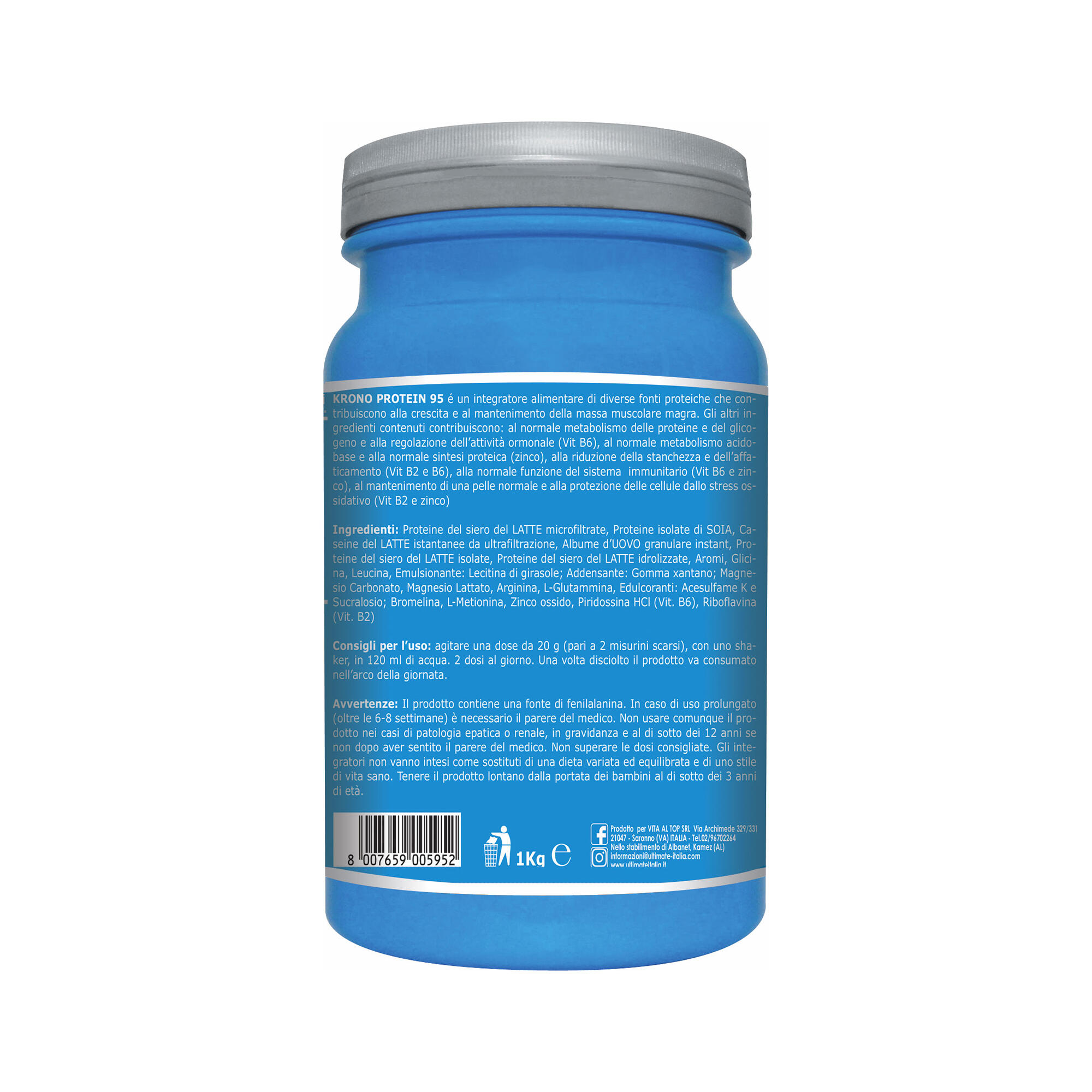Integratore alimentare - KRONO PROTEIN VANIGLIA - 1 Kg 2/6
